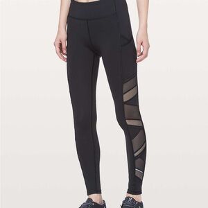 Lululemon Black Mesh Panel Leggings